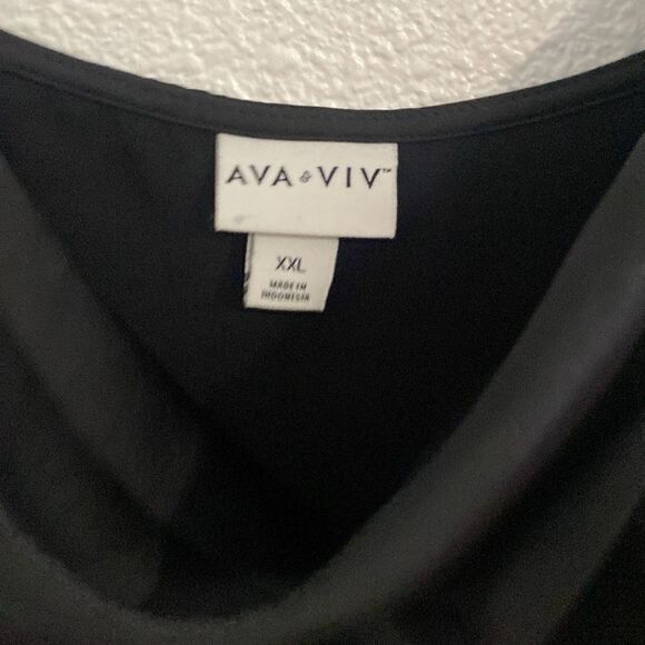 Ava and Viv -silky black Cowl neck tank -size XXL - Picture 3 of 6